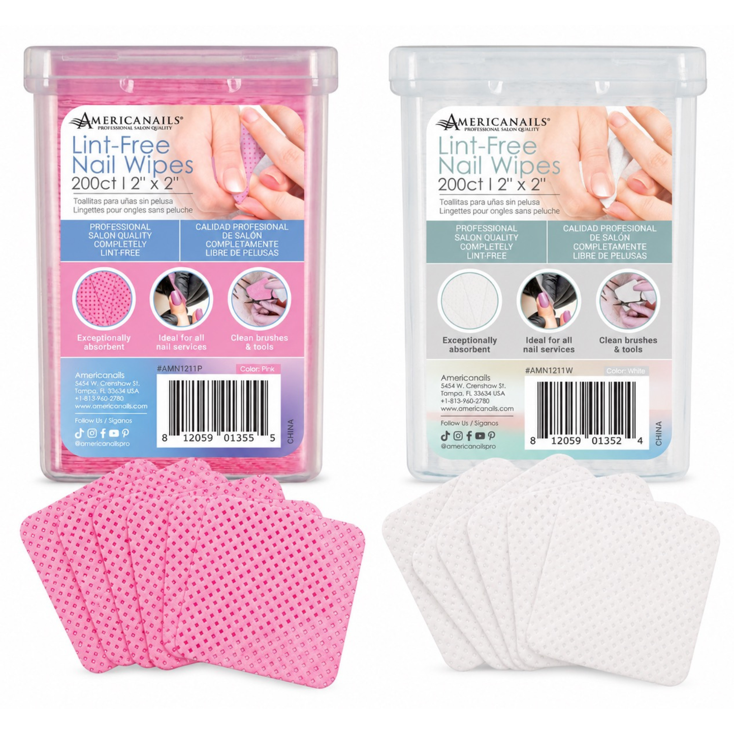 Americanails Lint-Free Nail Wipes 200ct