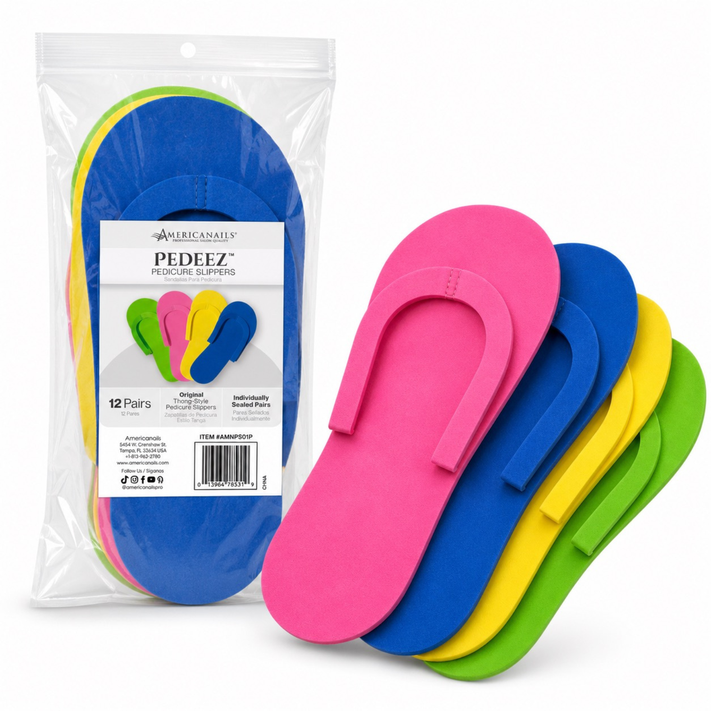 Americanails Pedeez Pedicure Slipper Bag 12pr