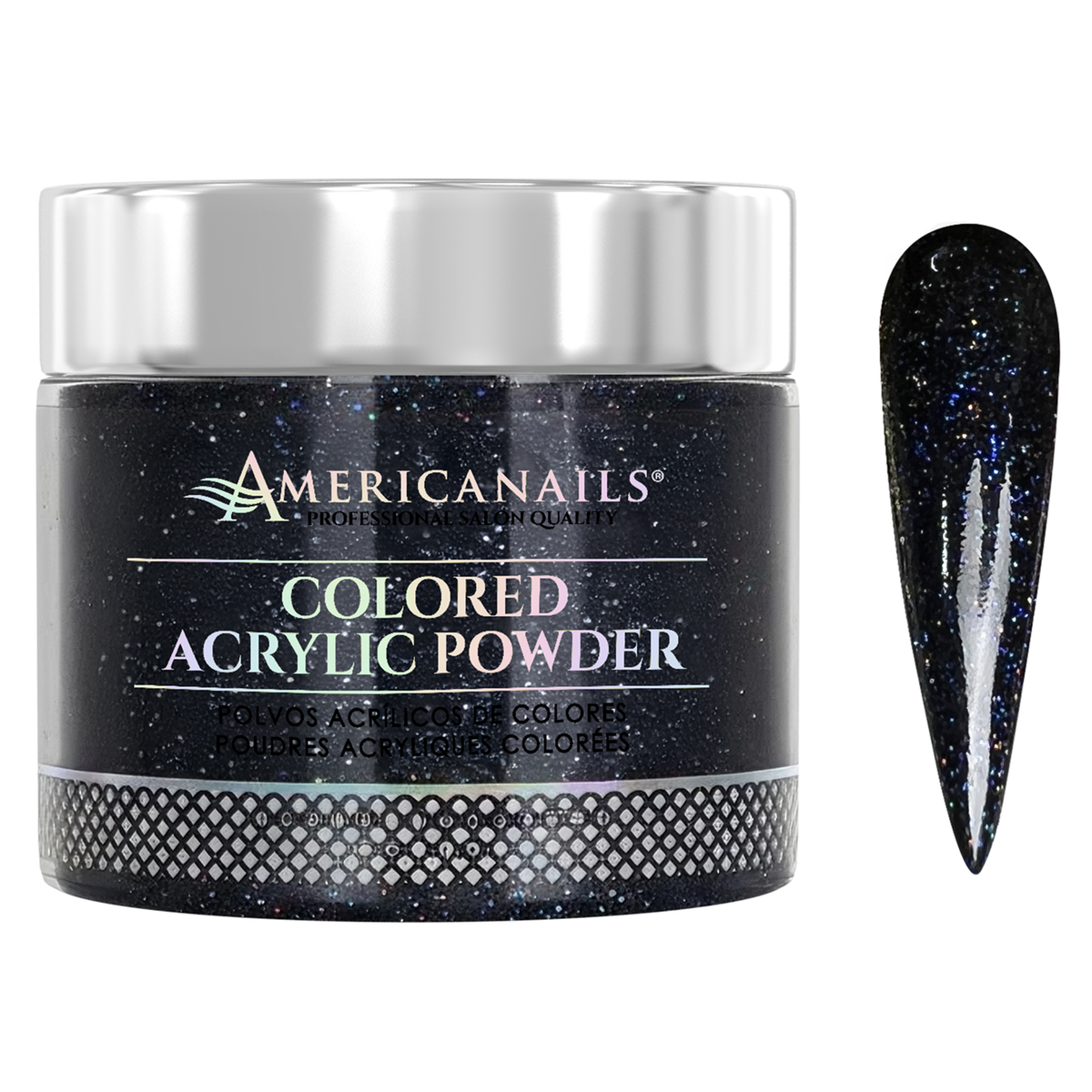 Americanails Colored Acrylic Powder | Midnight Glitter 2oz