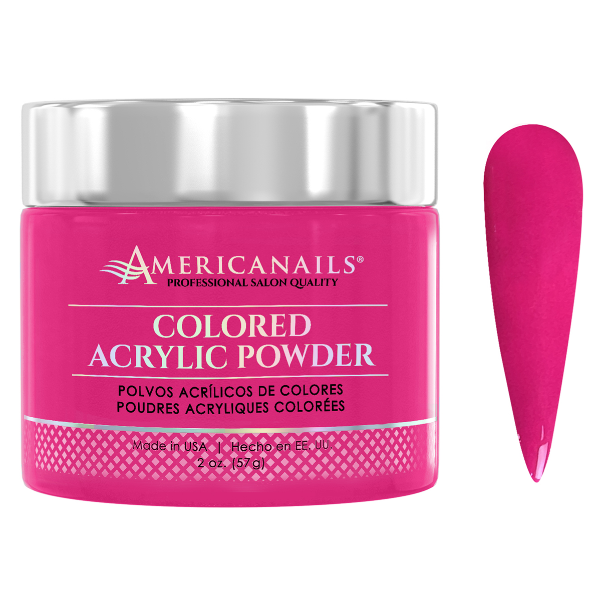 Americanails Colored Acrylic Powder | Neon Pink 2oz