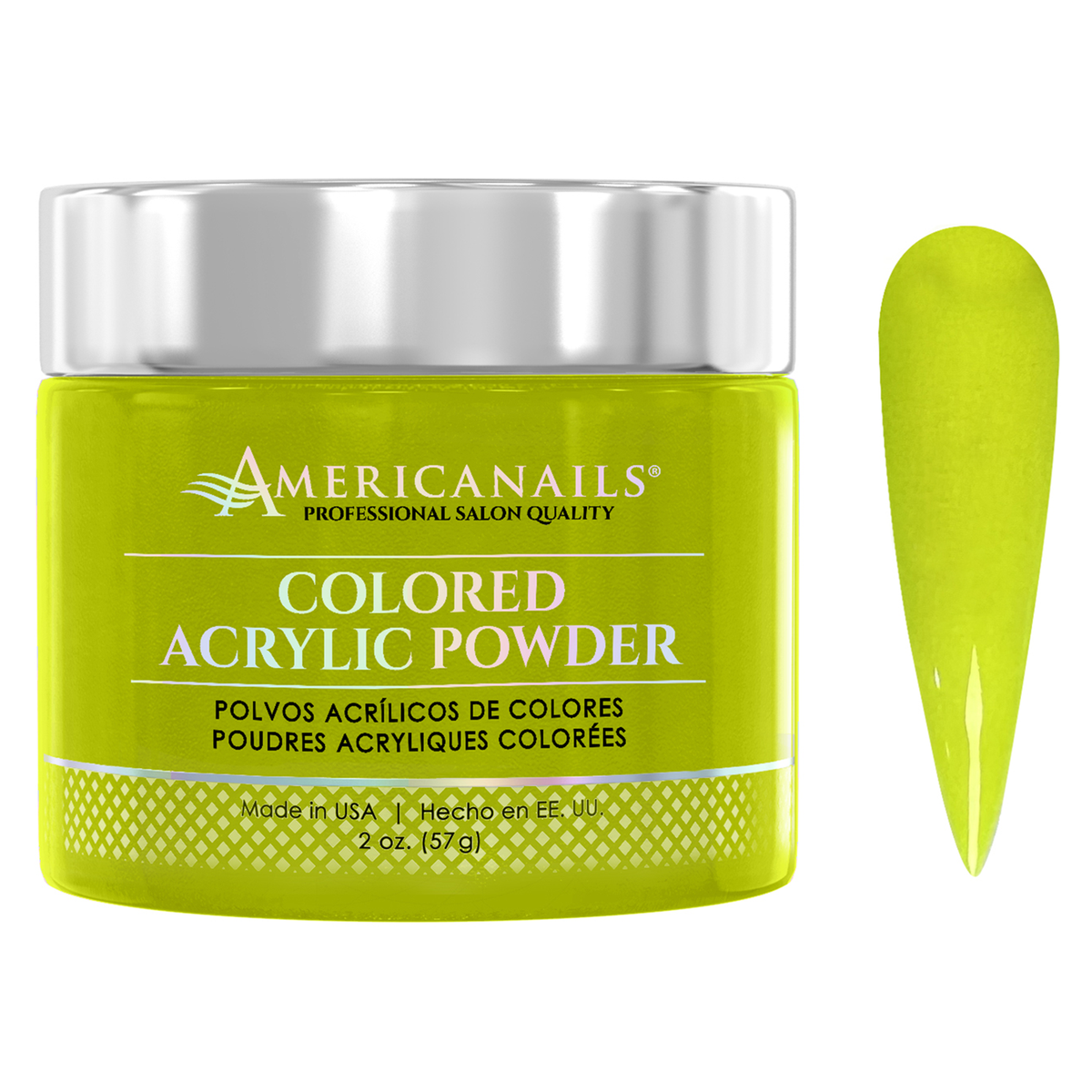Americanails Colored Acrylic Powder | Neon Yellow 2oz