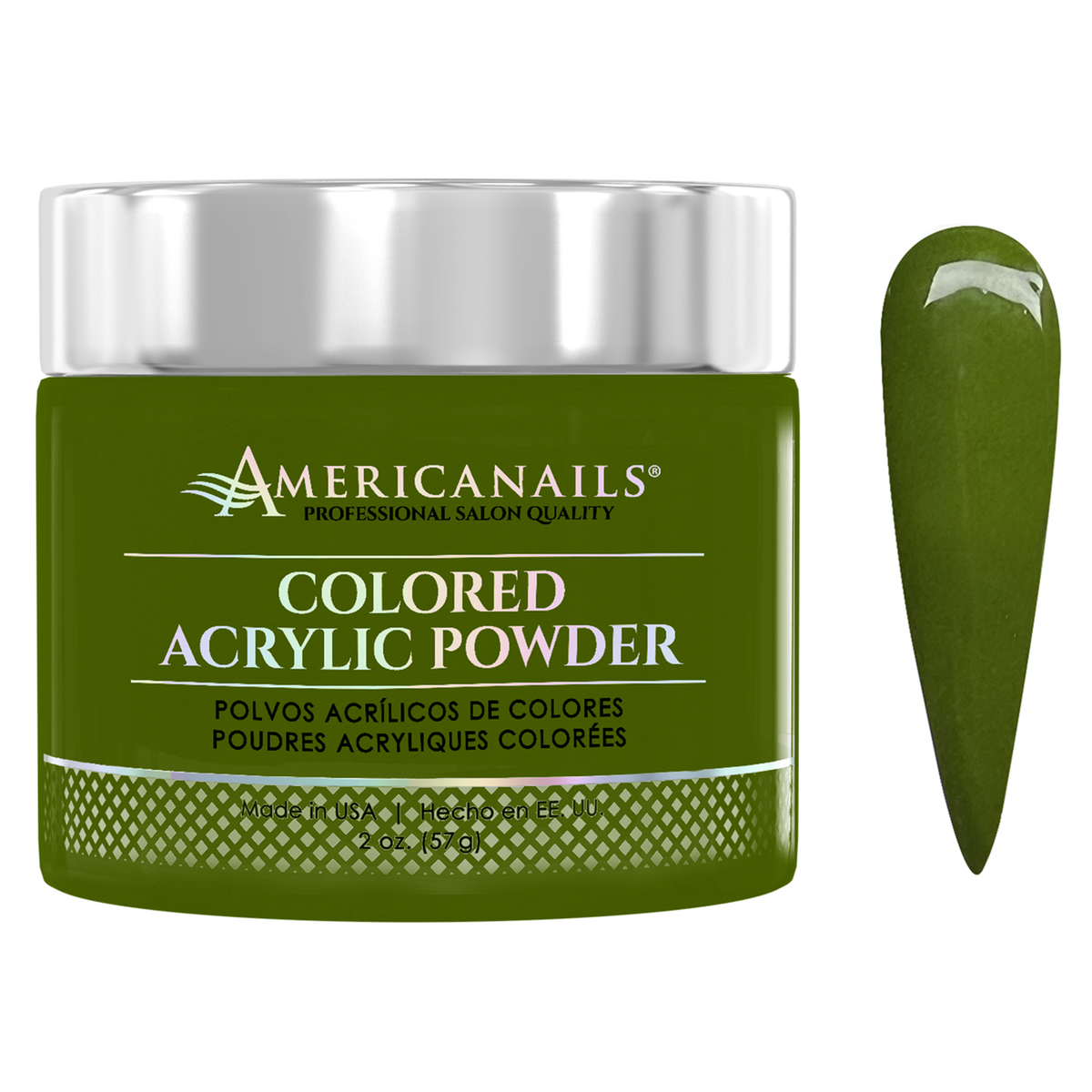 Americanails Colored Acrylic Powder | Pure Green 2oz