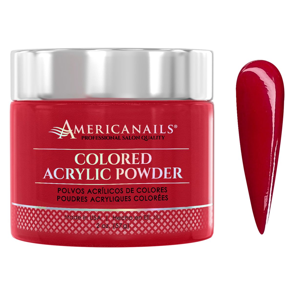 Americanails Polvo Acrílico de Color | Rojo Rubí 2oz