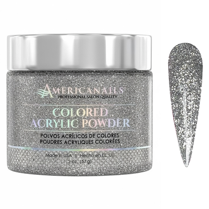 Americanails Colored Acrylic Powder | Silver Glitter 2oz