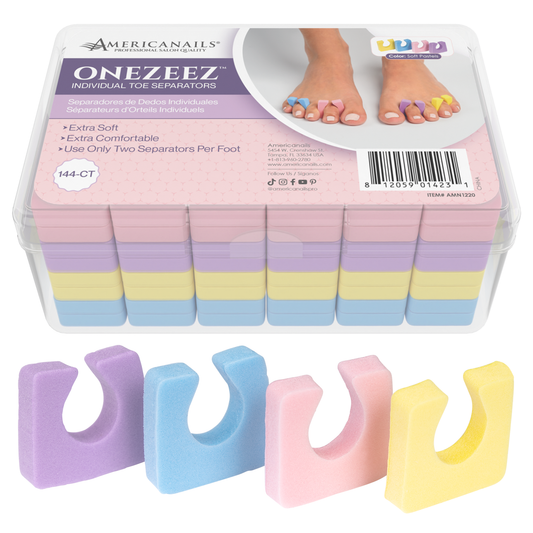 Americanails Onezeez Toe Separators | Soft Pastels Case 8640ct