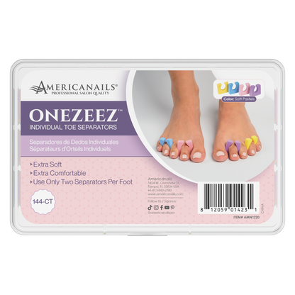 Americanails Onezeez Toe Separators | Soft Pastels Case 8640ct