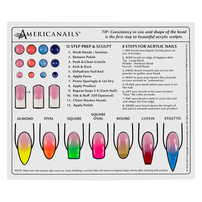 Americanails Professional Practice Hand with Acrylic Training Mat System