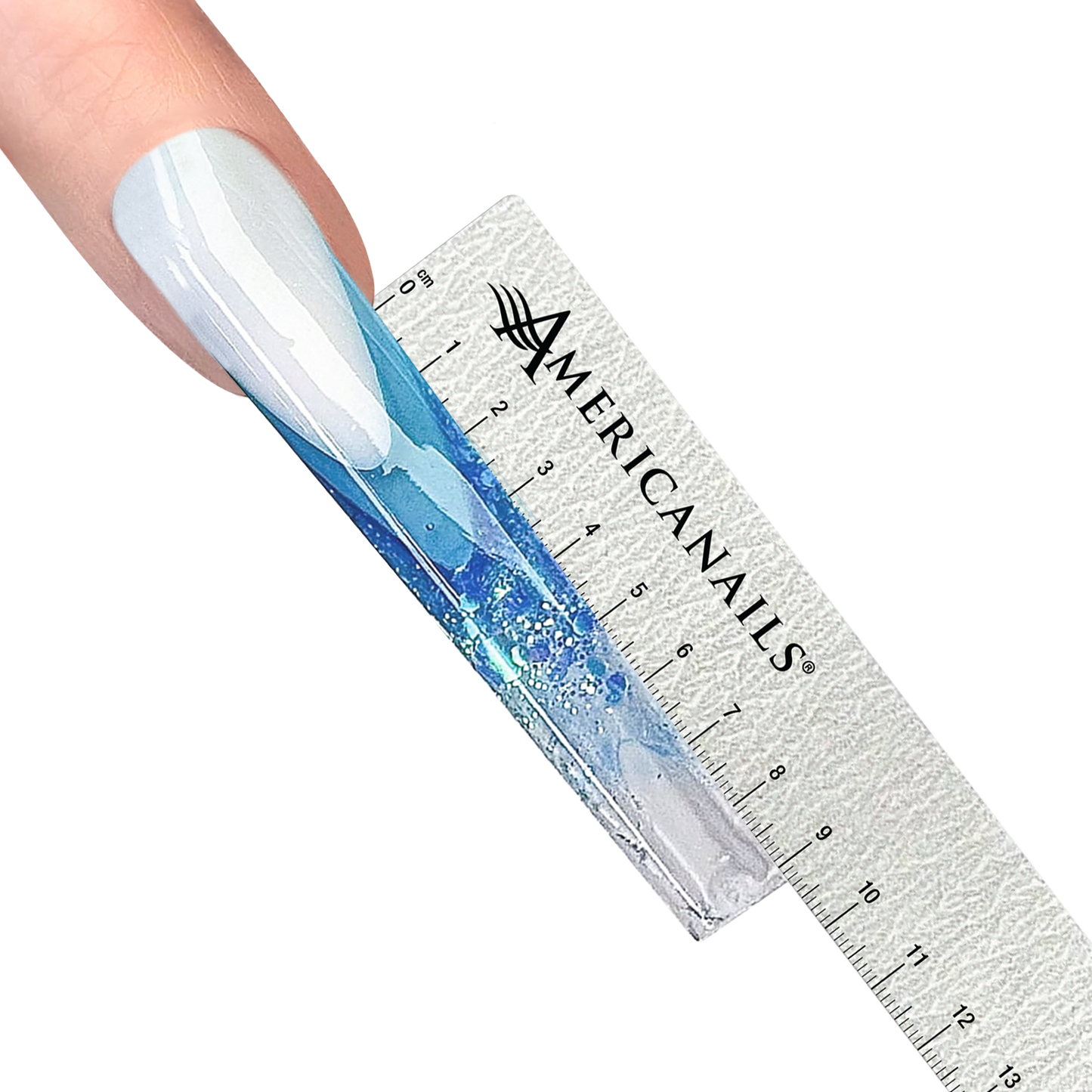 Americanails ShapeGuide™ Ruler & Shape Guide Nail File | Zebra 100/180 Grit 10ct