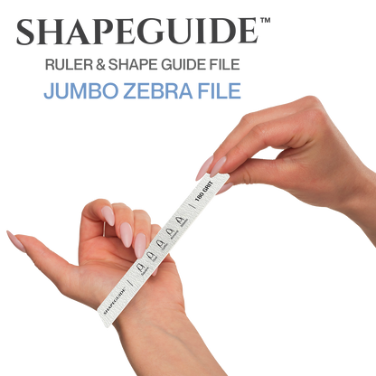 Americanails ShapeGuide™ Ruler & Shape Guide Nail File | Zebra 100/180 Grit 10ct