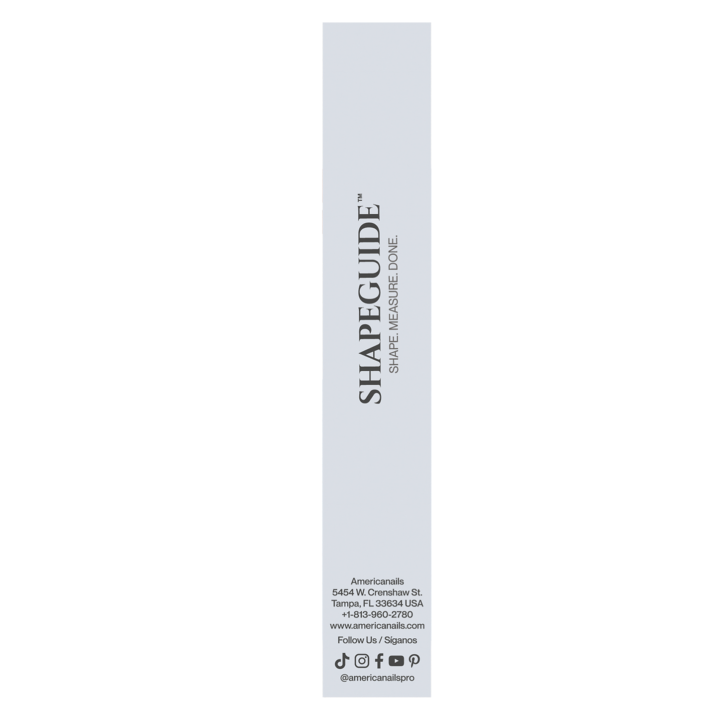 Amerianails ShapeGuide™ Ruler & Shape Guide Nail File | Zebra 100/180 Grit 10ct