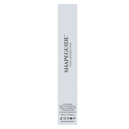 Amerianails ShapeGuide™ Ruler & Shape Guide Nail File | Zebra 100/180 Grit 10ct