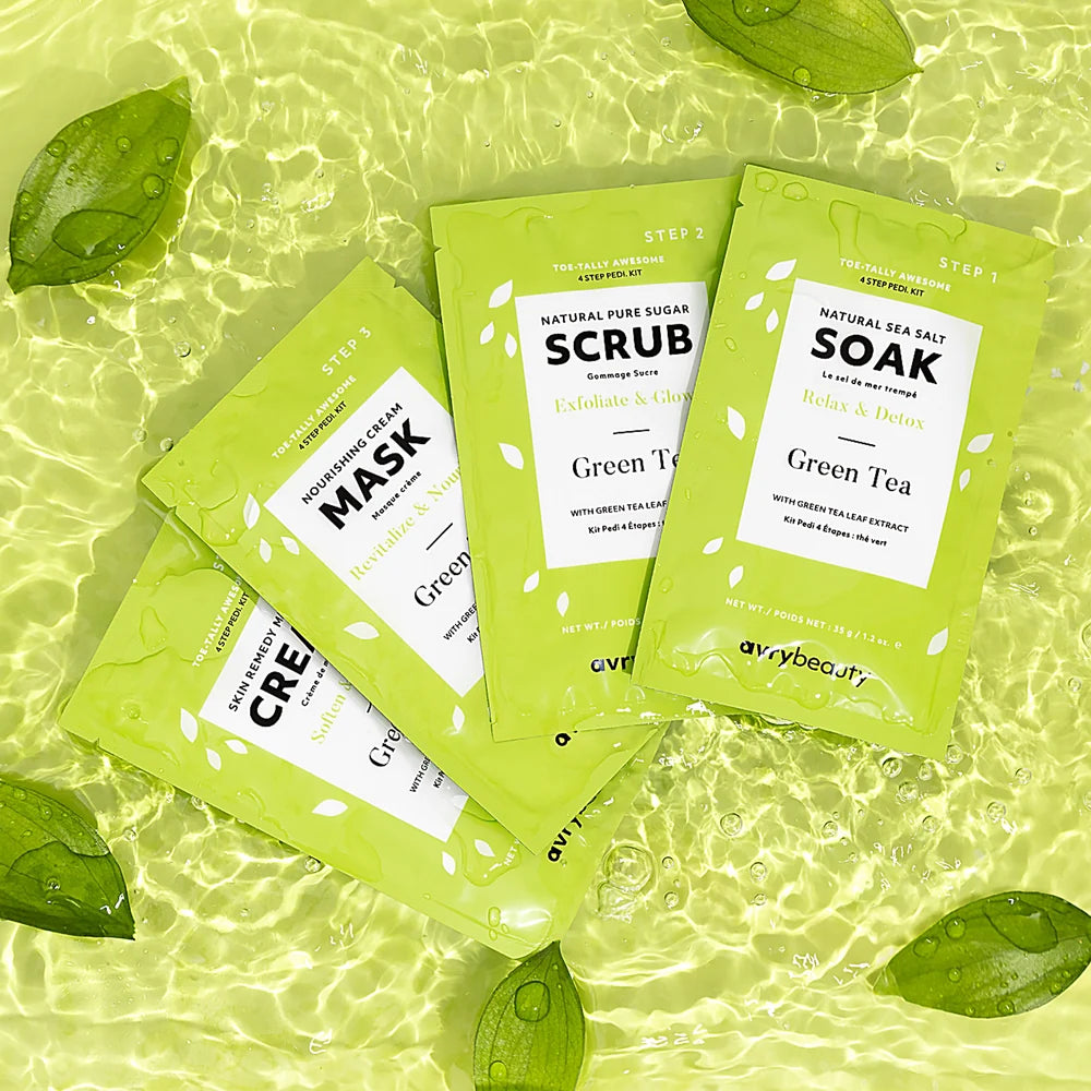 Kit de pedicura de 4 pasos de AvryBeauty | Té verde 