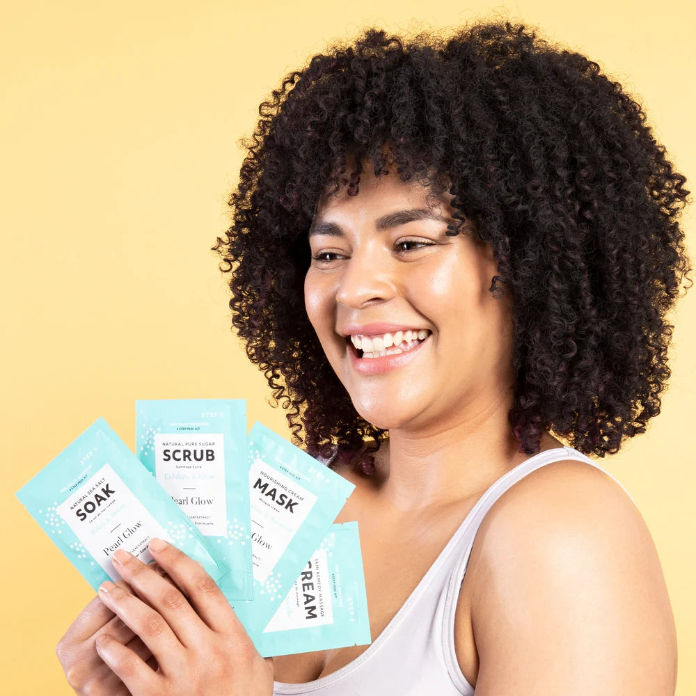 Kit de pedicura de 4 pasos de AvryBeauty | Brillo perlado (fresco) 