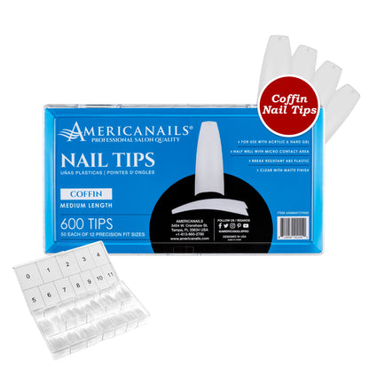 Americanails Nail Tips | Coffin 600ct