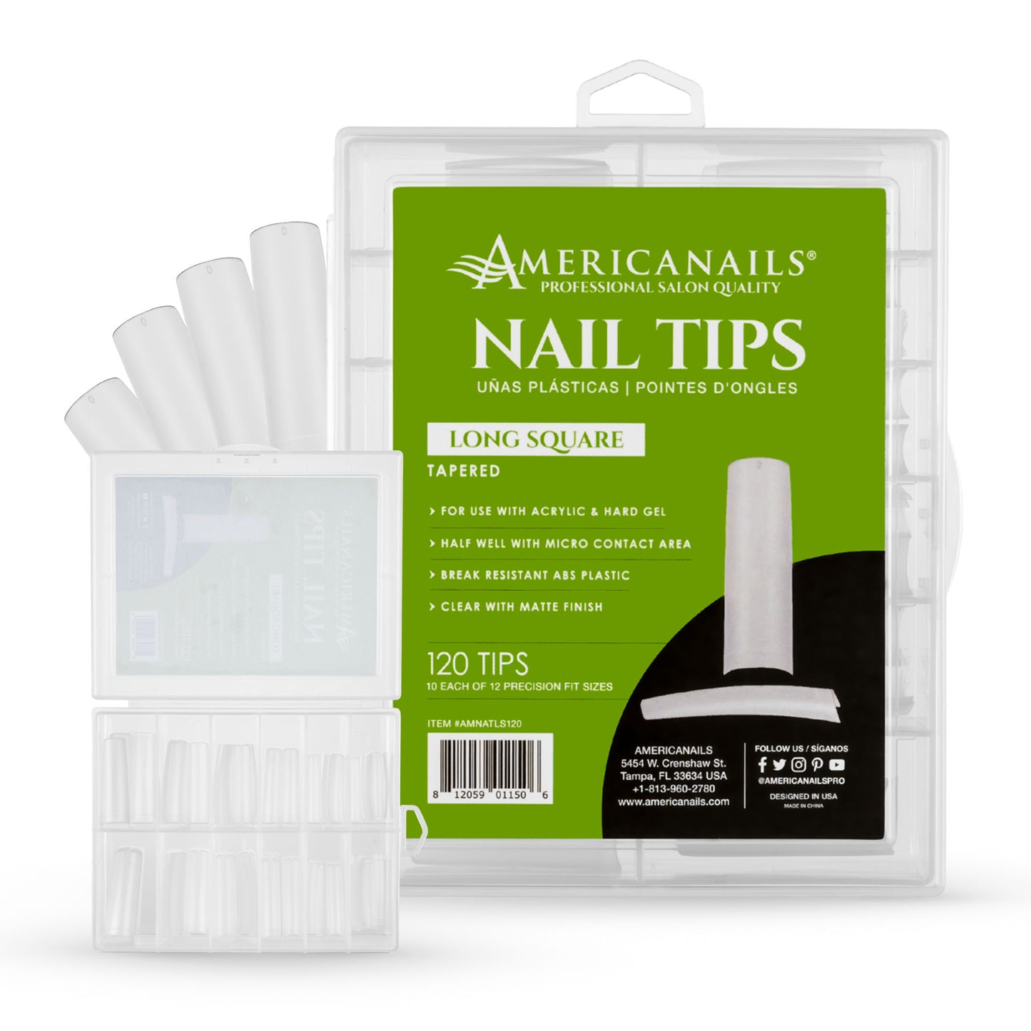 Americanails Nail Tips | Long Square 120ct