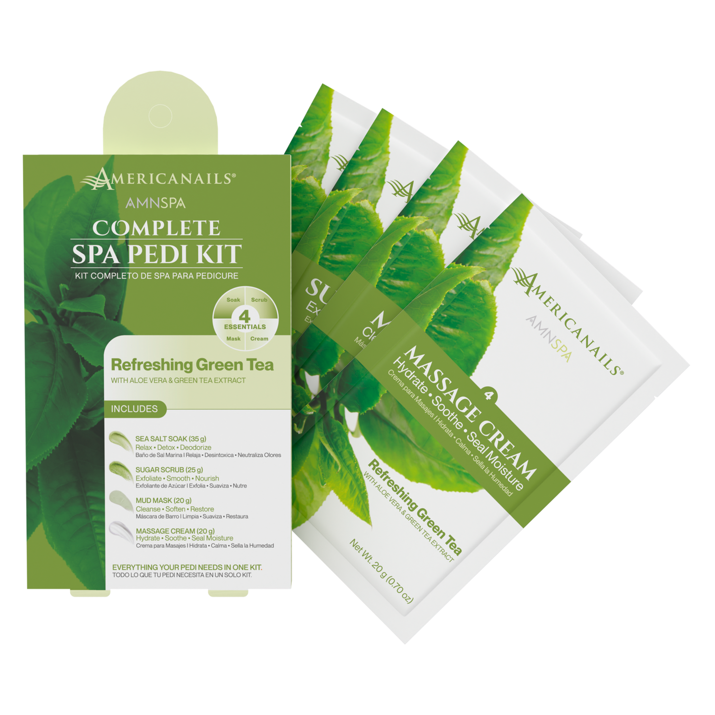 Americanails AMN Spa Complete Pedi Kit | Refreshing Green Tea