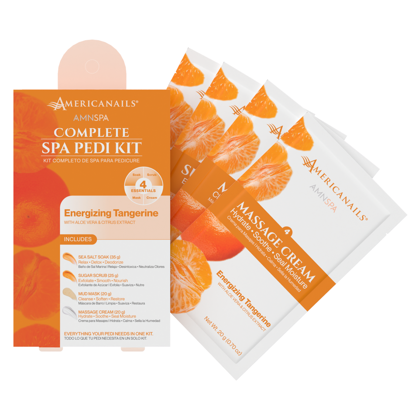Americanails AMN Spa Complete Pedi Kit | Energizing Tangerine