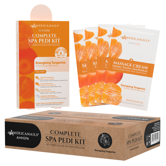 Americanails AMN Spa Complete Pedi Kit | Energizing Tangerine Case (50 Pack)