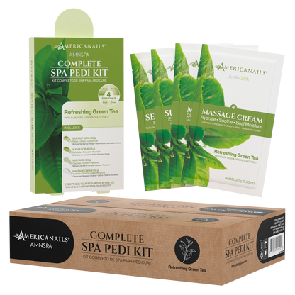 Americanails AMN Spa Complete Pedi Kit | Refreshing Green Tea Case (50 Pack)