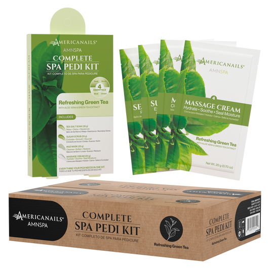 Americanails AMN Spa Complete Pedi Kit | Refreshing Green Tea Case (50 Pack)
