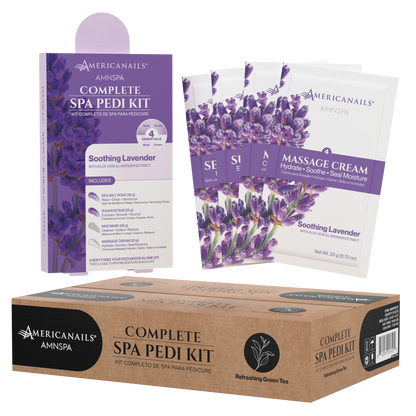 Americanails AMN Spa Complete Pedi Kit | Soothing Lavender Case (50 Pack)