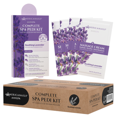 Americanails AMN Spa Complete Pedi Kit | Soothing Lavender Case (50 Pack)