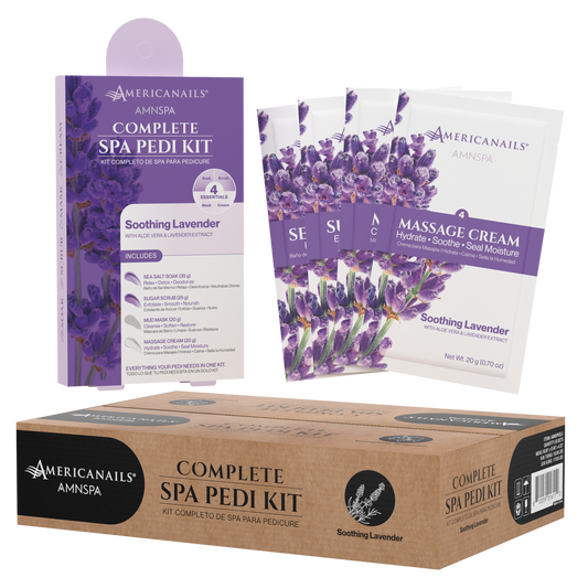 Americanails AMN Spa Complete Pedi Kit | Soothing Lavender Case (50 Pack)