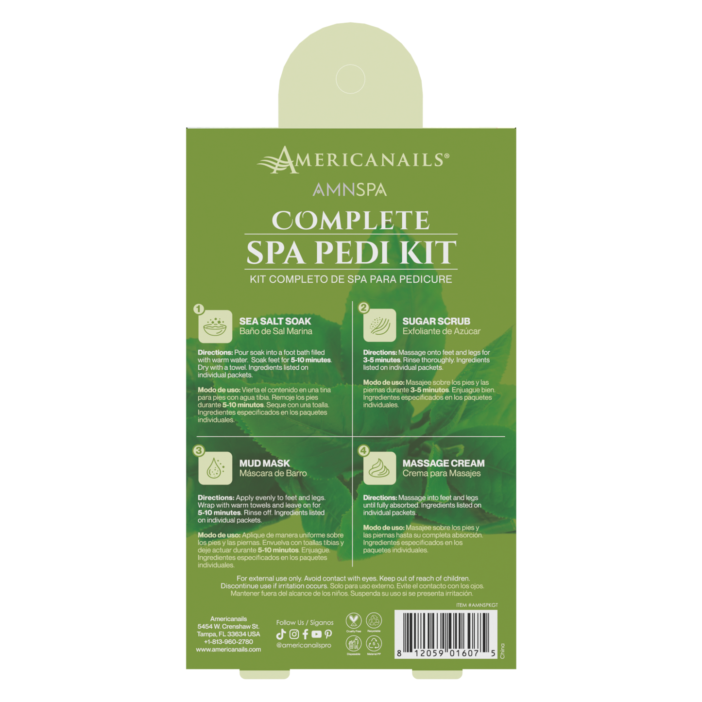 Americanails AMN Spa Complete Pedi Kit | Refreshing Green Tea