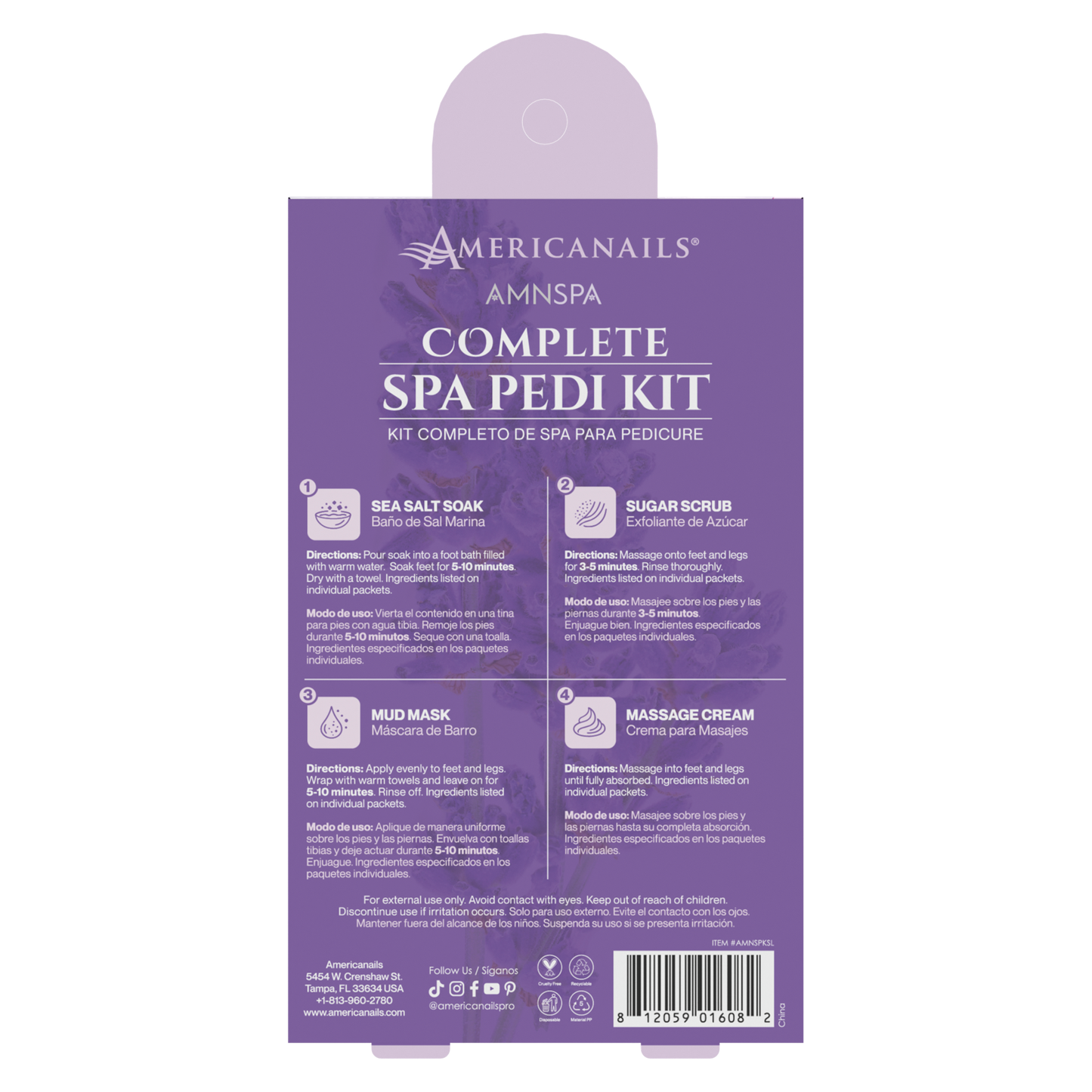 Americanails AMN Spa Complete Pedi Kit | Soothing Lavender