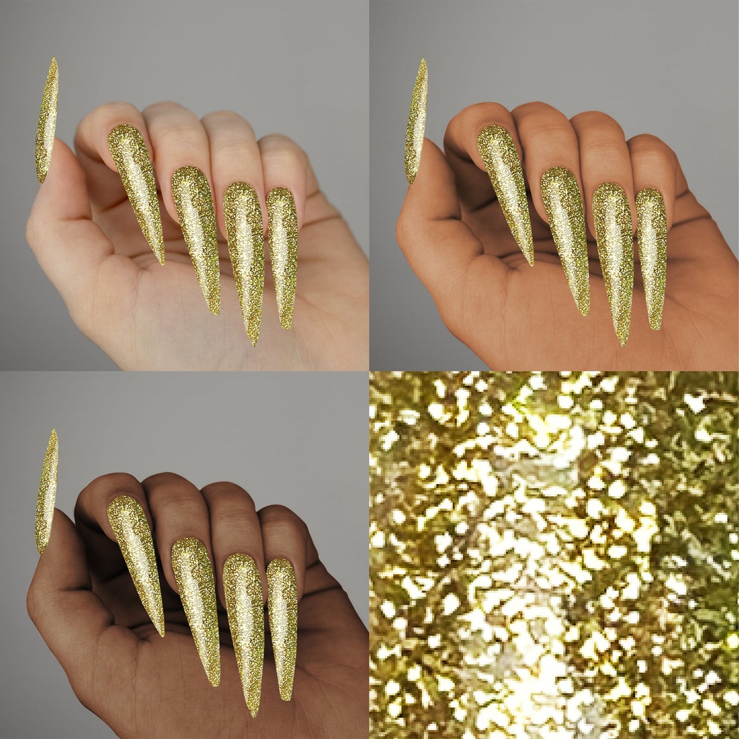 Americanails Colored Acrylic Powder | Gold Glitter 2oz