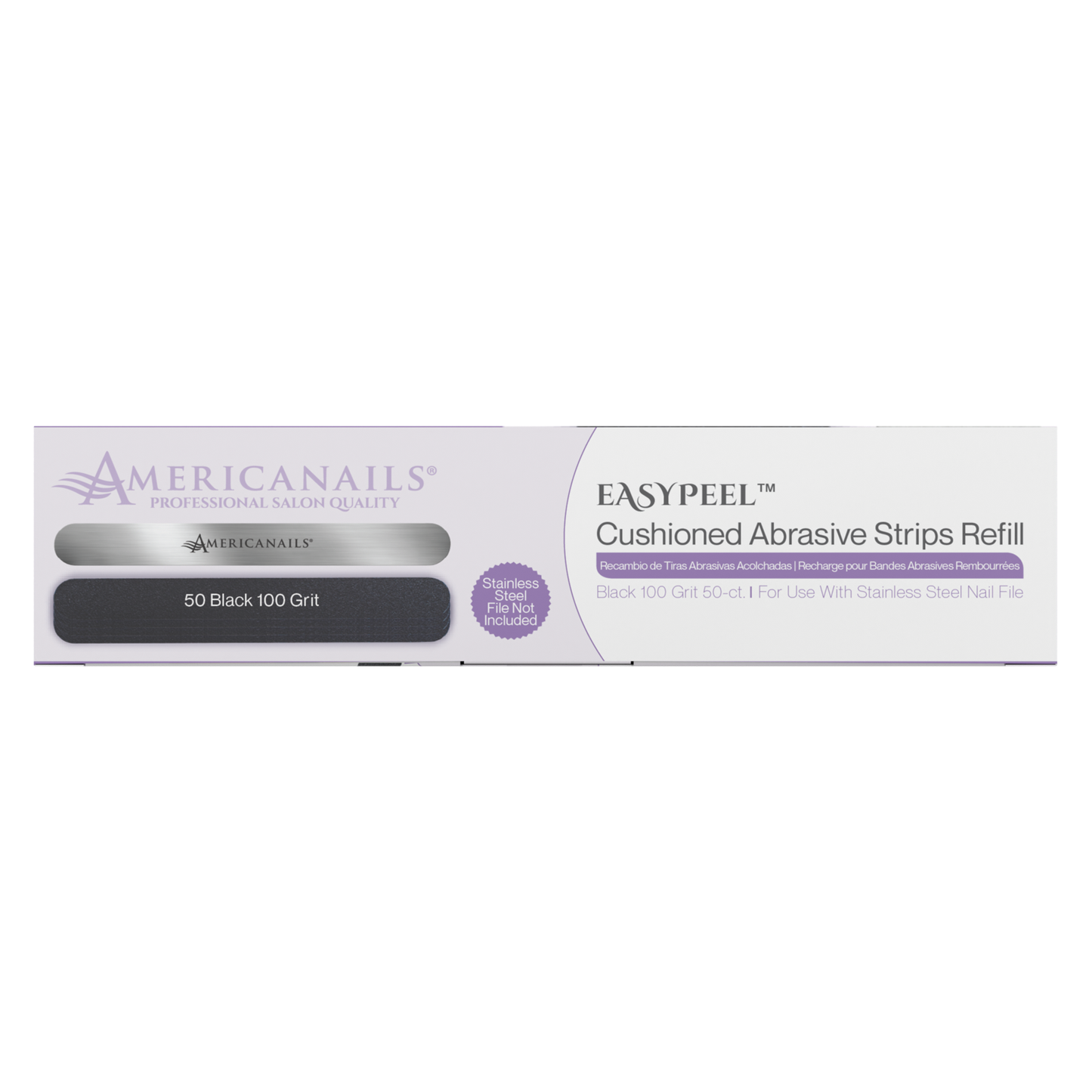 Americanails EasyPeel Nail File Abrasive Strips | Black 100 Grit 50ct