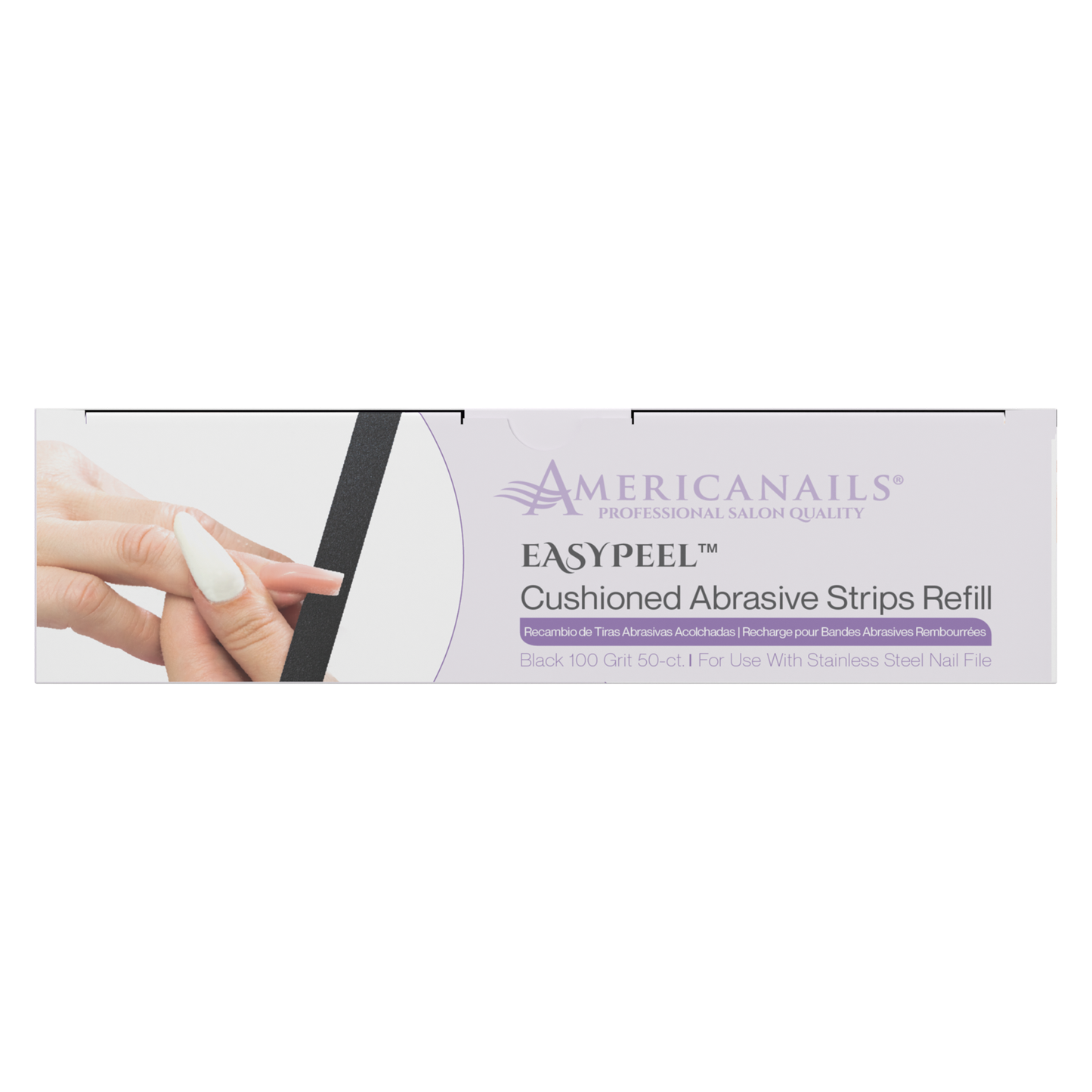 Americanails EasyPeel Nail File Abrasive Strips | Black 100 Grit 50ct