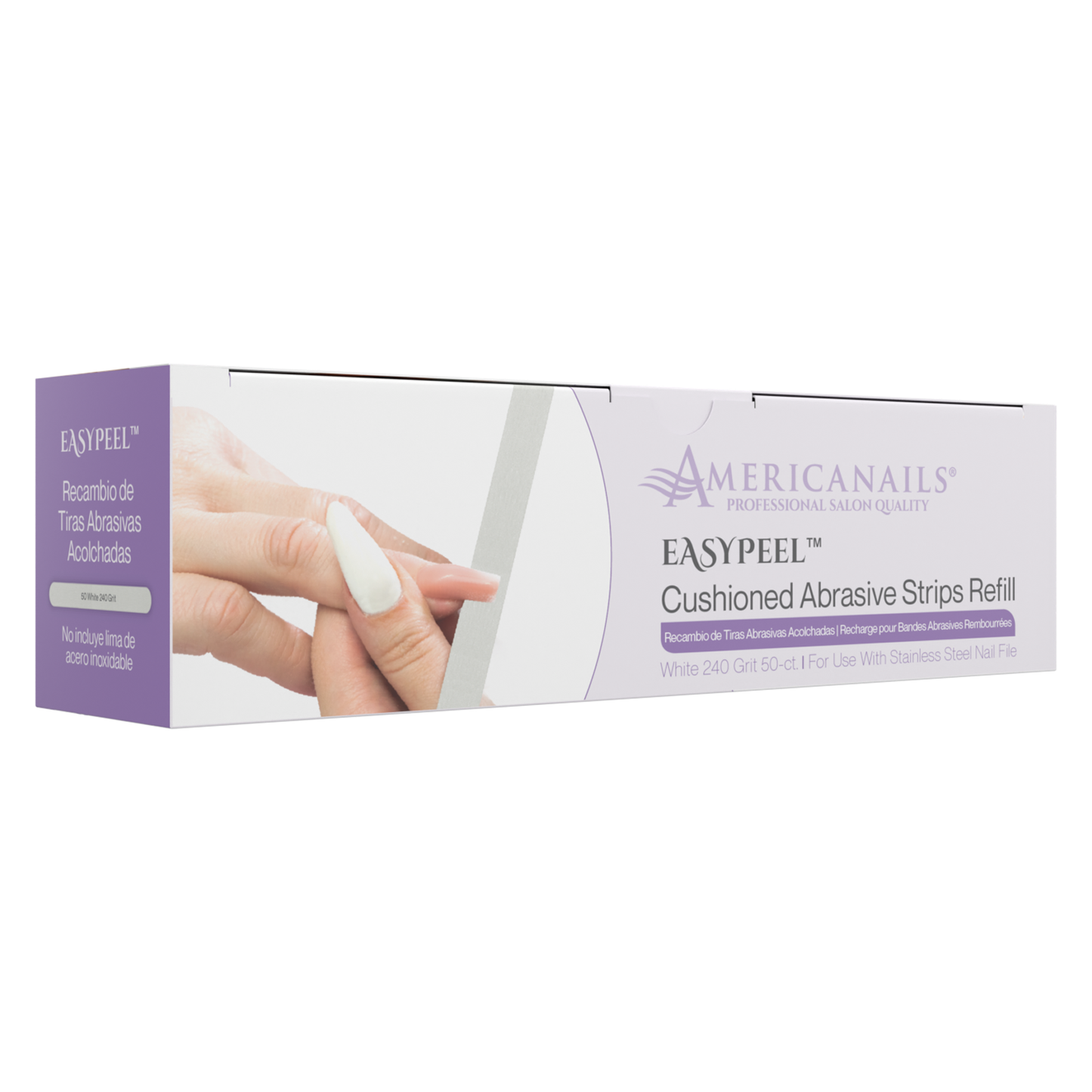 Americanails EasyPeel Nail File Abrasive Strips | White 240 50ct
