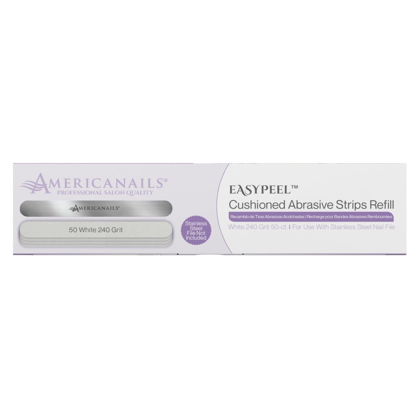 Americanails EasyPeel Nail File Abrasive Strips | White 240 50ct