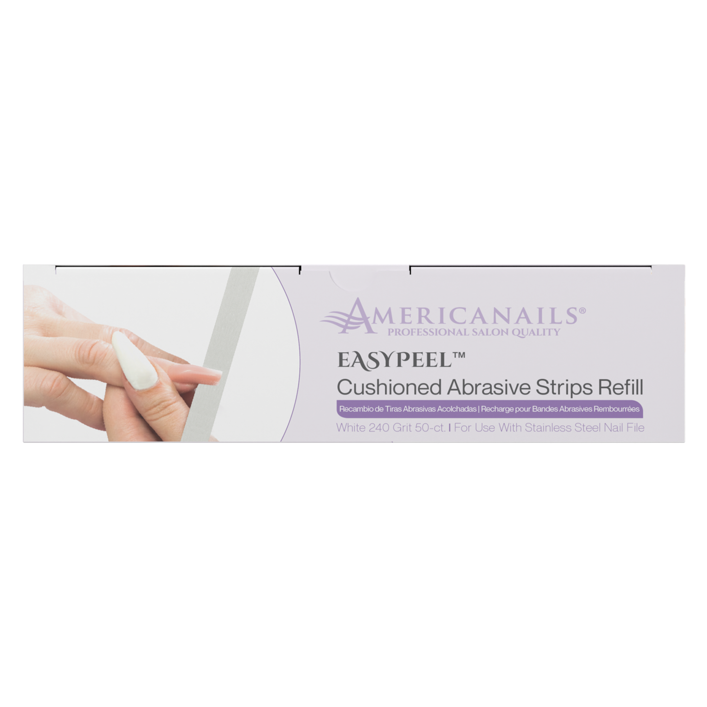 Americanails EasyPeel Nail File Abrasive Strips | White 240 50ct