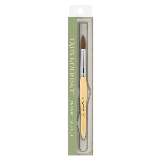 Americanails Faux Kolinsky Bamboo Series | Round Acrylic #16 Brush