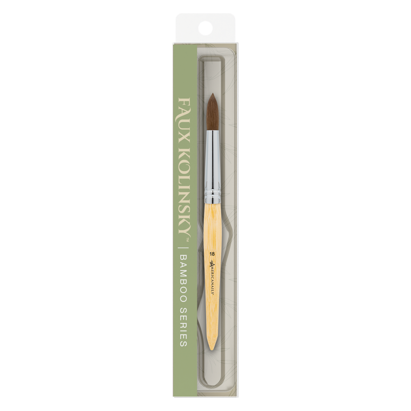 Americanails Faux Kolinsky Bamboo Series | Round Acrylic #18 Brush