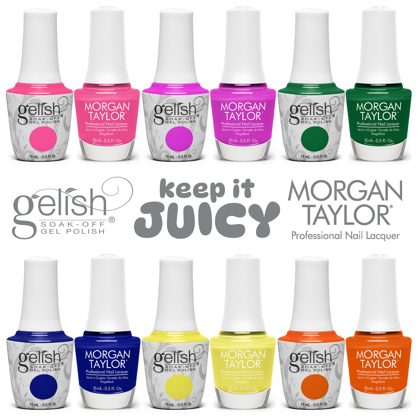 Gelish Morgan Taylor Keep It Juicy Collection Box Set 12ct