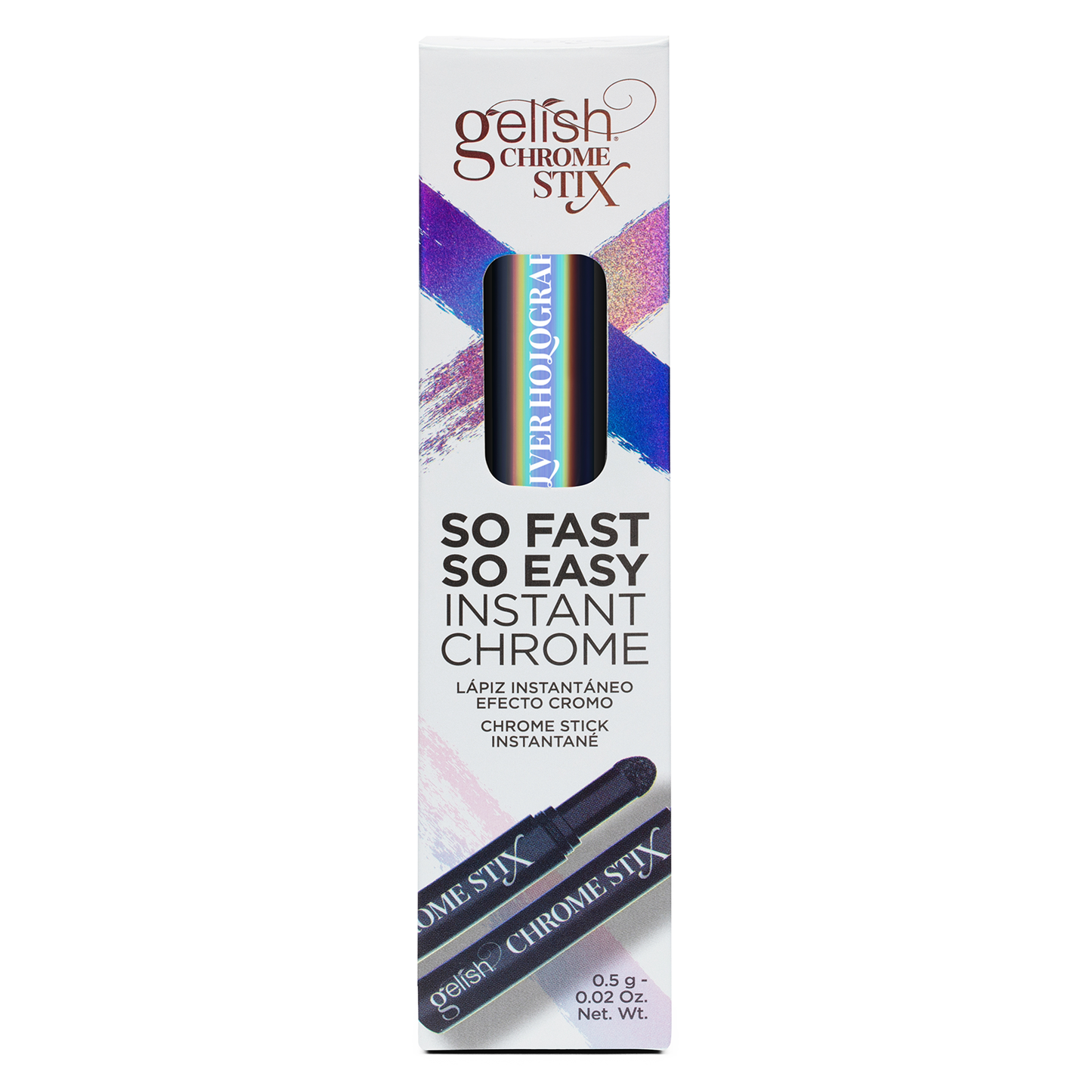 Gelish Chrome Stix | Silver Holographic