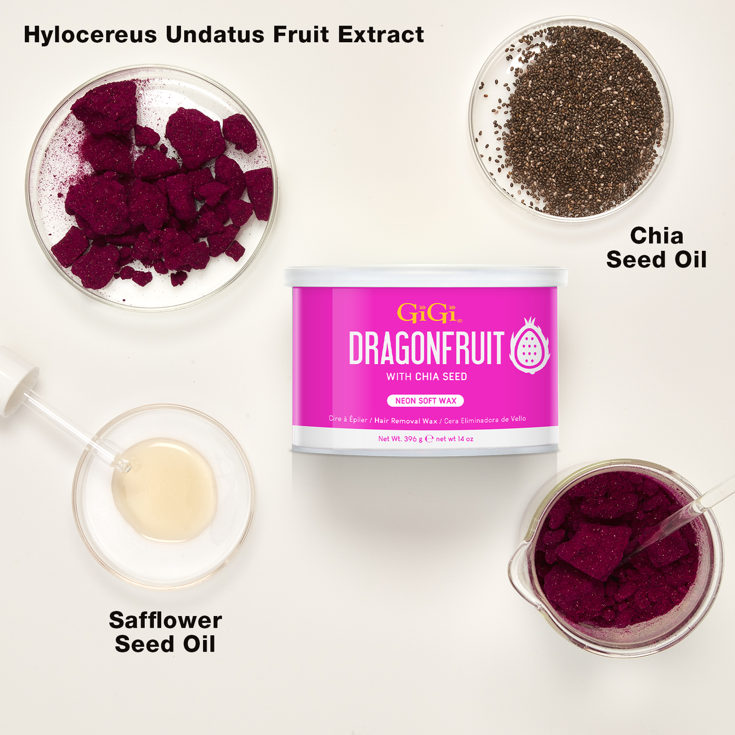 GiGi Neon Soft Wax Dragonfruit 14oz