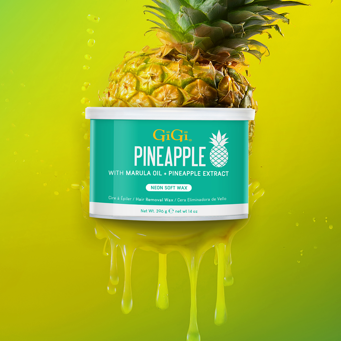 GiGi Neon Soft Wax Pineapple 14oz