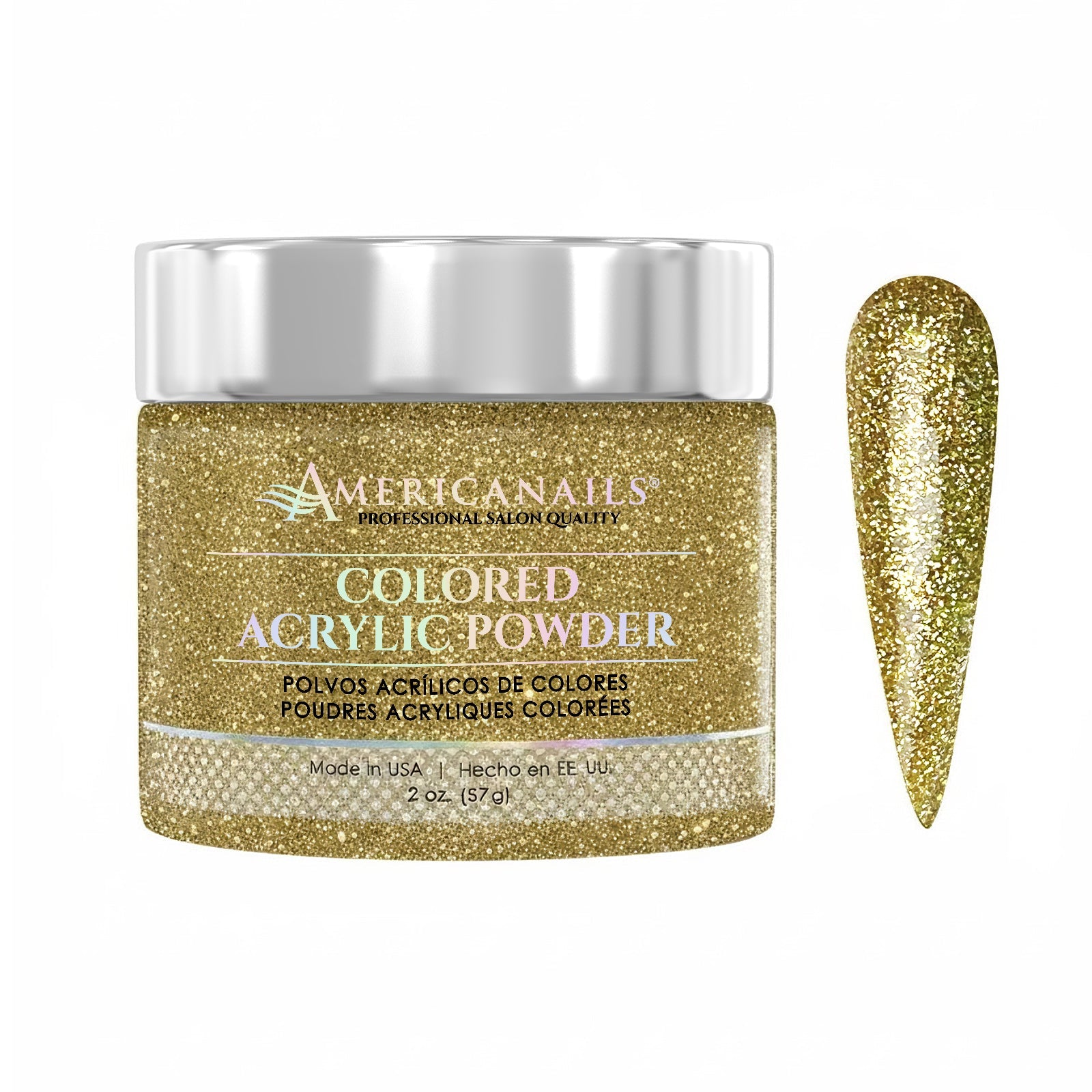 Colored Acrylic Powder | Gold Glitter 2oz