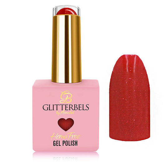 Glitterbels Hema-Free Gel Polish | Hot Red Sparkle .58oz