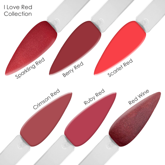 Americanails Colored Acrylic Powders | I ♥️ Red Collection Kit