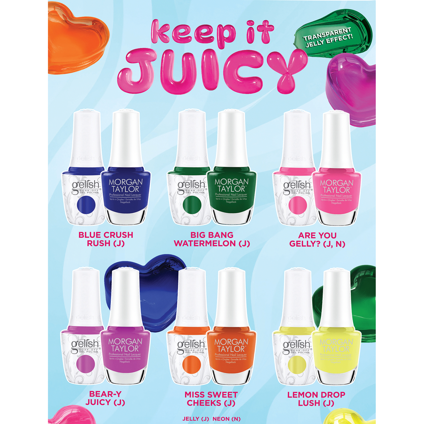 Gelish Morgan Taylor Keep It Juicy Collection Box Set 12ct