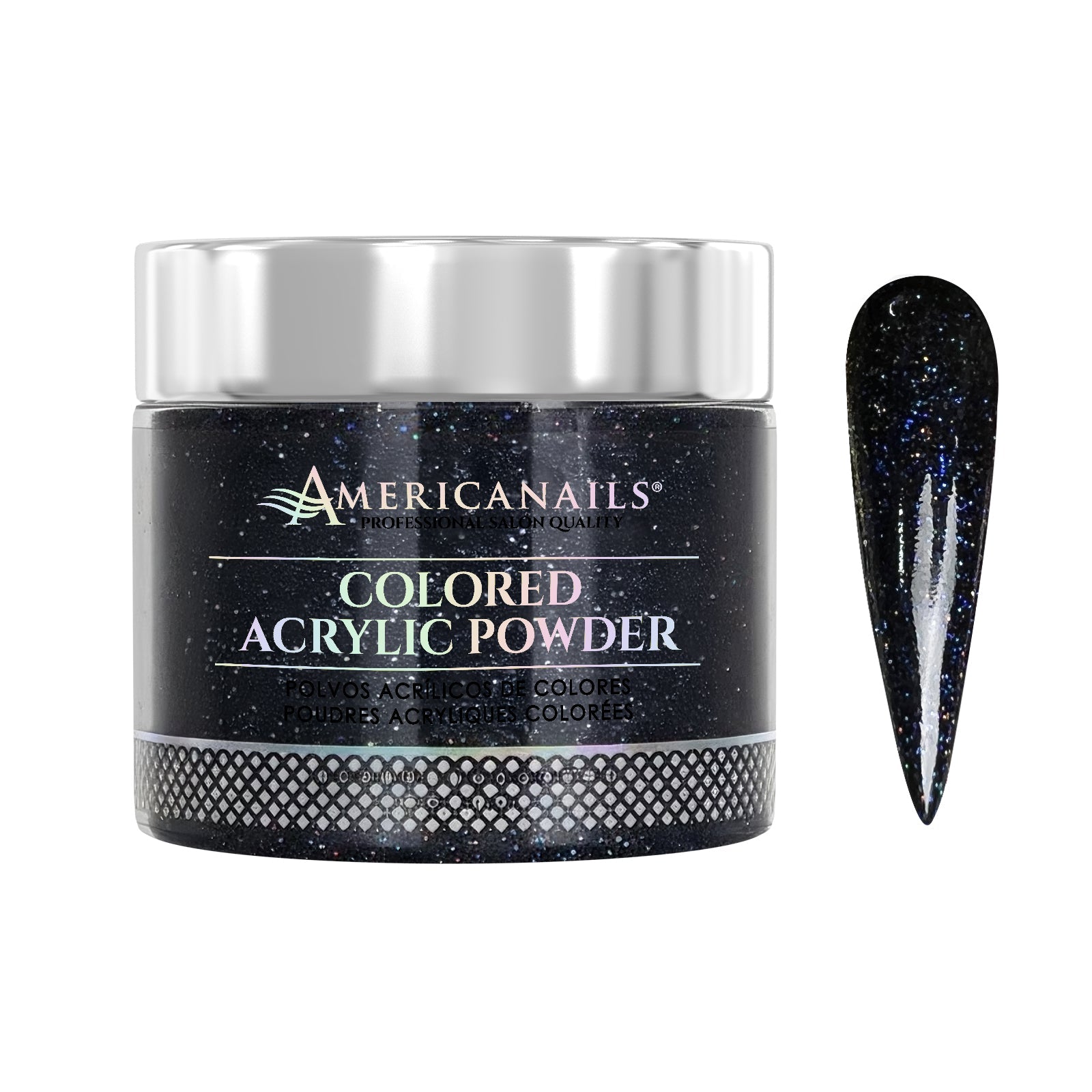 Colored Acrylic Powder | Midnight Glitter 2oz