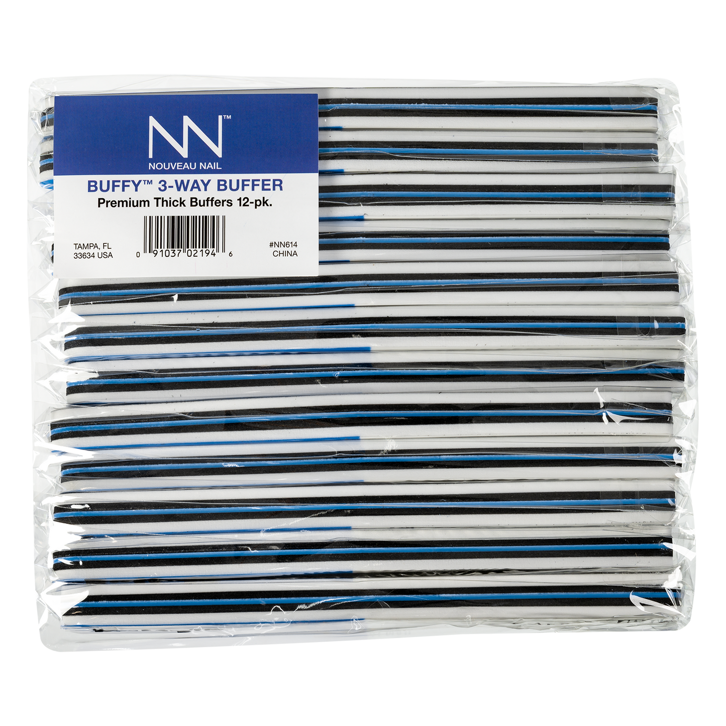 Nouveau Nail Buffy Premium Thick 3-Way Buffer (12 Pack)