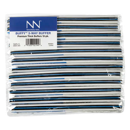 Nouveau Nail Buffy Premium Thick 3-Way Buffer (12 Pack)
