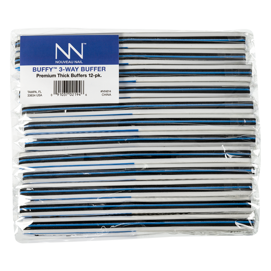 Nouveau Nail Buffy Premium Thick 3-Way Buffer (12 Pack)