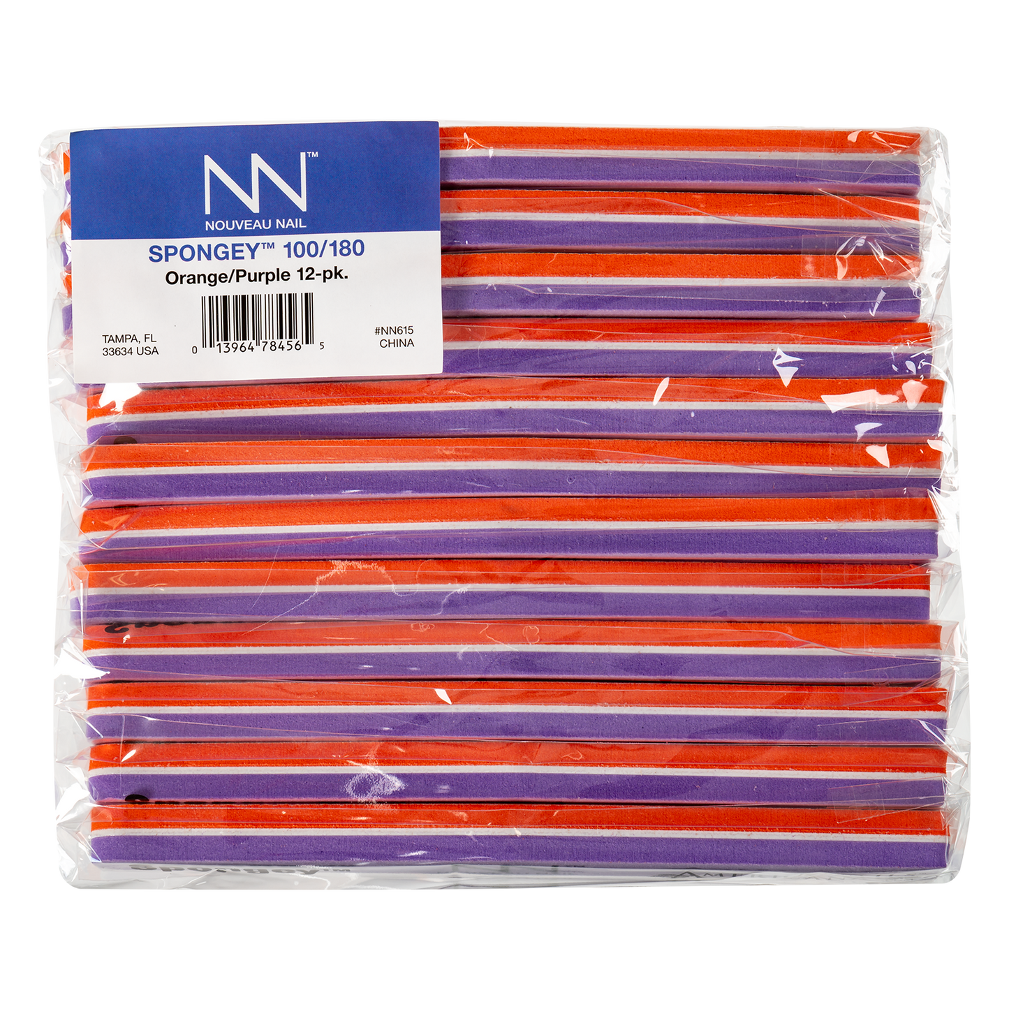 Nouveau Nail Spongey File | Purple/Orange 100/180 (12 Pack)